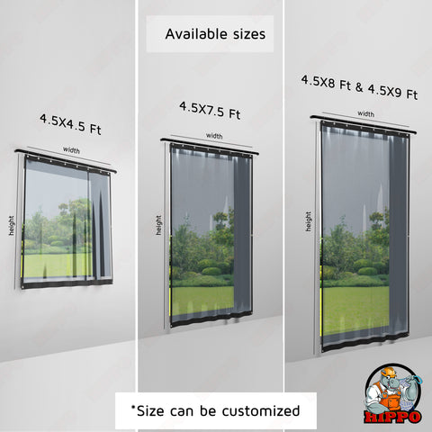 HIPPO Waterproof Transparent Outdoor Curtain Pack of 1