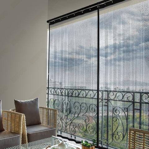 HIPPO Outdoor Transparent PVC Waterproof Curtain Pack of 2