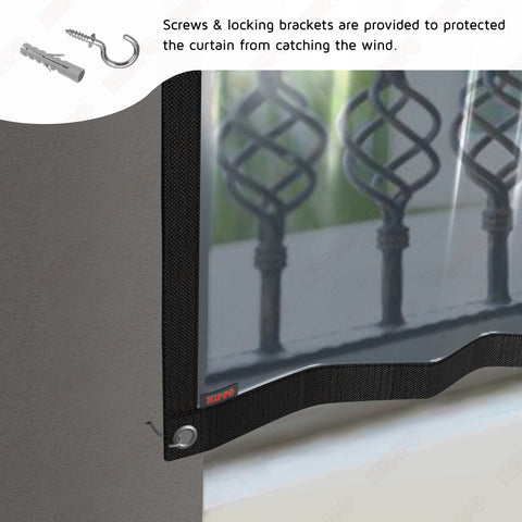 HIPPO Outdoor Transparent PVC Waterproof Curtain Pack of 2