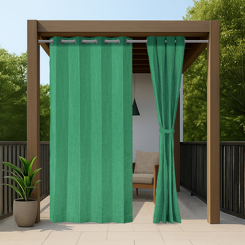 HIPPO Premium Outdoor Curtains Weatherproof Water Repellent 100% Solution Dyed Polyester, 300GSM Solid Shade for Garden (1PC)