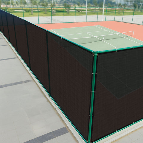 HIPPO Tennis Court Perimeter Fence Net Heavy Duty HDPE Privacy & Wind Control Dust Proof, All Weather Resistant