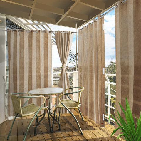 HIPPO 95% Sun Blocking Outdoor Balcony Eyelet Curtains (Pack of 2)