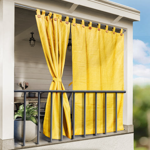 HIPPO 85% Sun Blocking Outdoor Balcony Loop Curtain (Pack of 2)