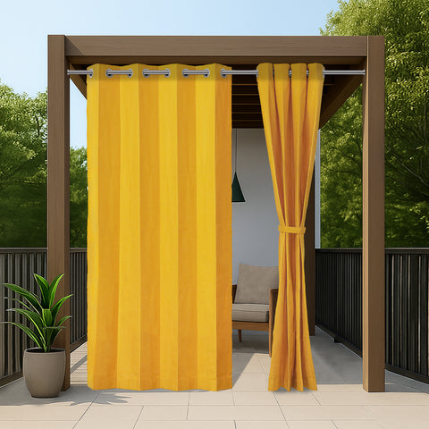 HIPPO Premium Outdoor Curtains Weatherproof Water Repellent 100% Solution Dyed Polyester, 300GSM Solid Shade for Garden (1PC)