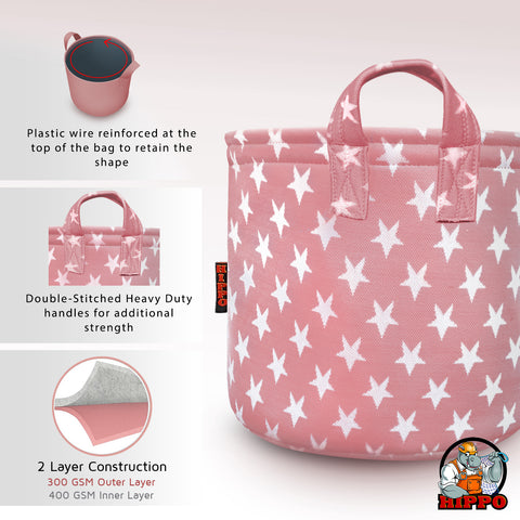 HIPPO Designer Non-Woven Polyester Cute Baby Toy Bin