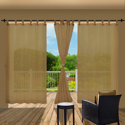 HIPPO 90% Sun Blocking Outdoor Balcony Loop Curtains (Pack of 2)