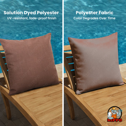 HIPPO Outdoor Premium Waterproof Cushion Cover 100% Solution Dyed Polyester 12X20IN Herringbone Weave Anti-Stain & Antifungal