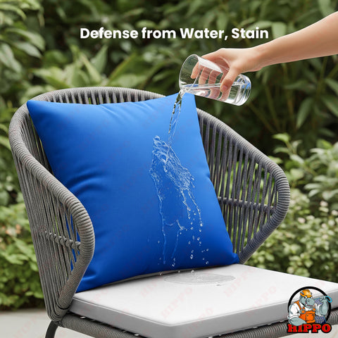HIPPO 100% Waterproof Polyester Outdoor Balcony Garden Cushion Lawn Chair Cushions with Premium Poly Fillers