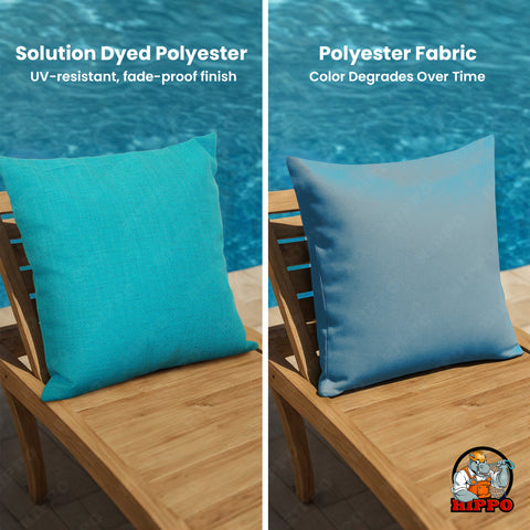 HIPPO Premium Outdoor Cushion 100% Solution Dyed Polyester 12X20IN Herringbone Weave Waterproof & Antifungal with Polyfillers