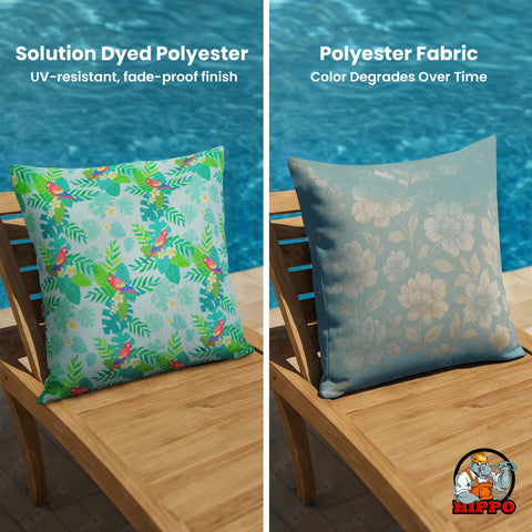 HIPPO Premium Printed Cushion Cover 100% Solution Dyed Polyester 12X20IN Waterproof & Anti Stain with UV Protected Prints