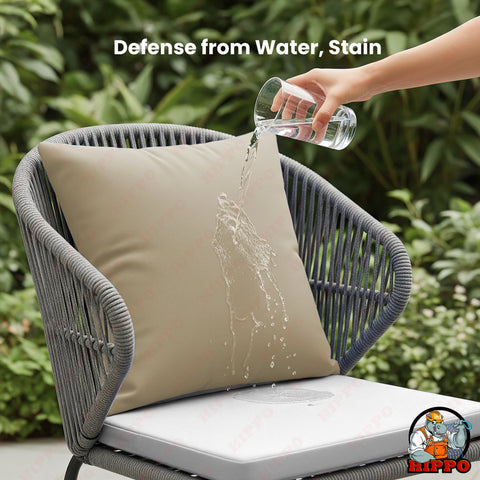 HIPPO Polyester Outdoor Balcony Garden Cushion Cover 100% Waterproof for Lawn Farmhouse Chair Swing Bench UV Resistance