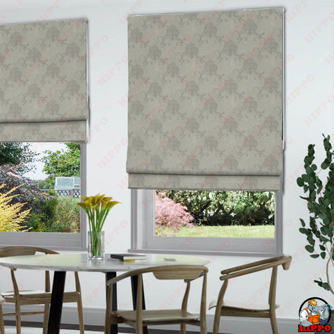 HIPPO Jacquard Blackout Indoor Roman Blinds for Windows