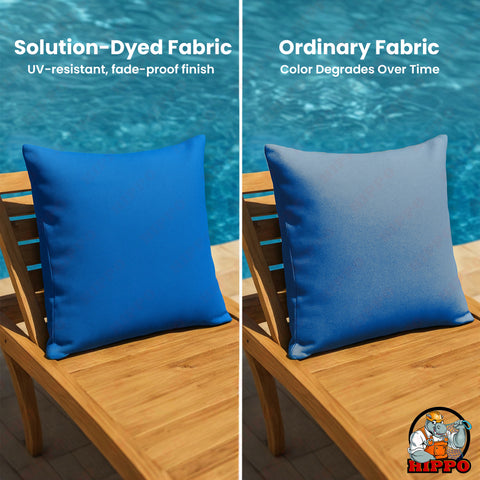 HIPPO 100% Waterproof Polyester Outdoor Balcony Garden Cushion Lawn Chair Cushions with Premium Poly Fillers