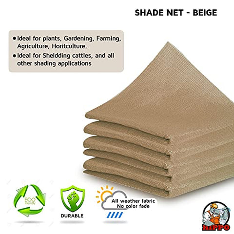 HIPPO Shade Net HDPE Fabric - Provides 85% Sun Blockage & UV Protection - Ideal for Garden, Farming, Agricultural Lands