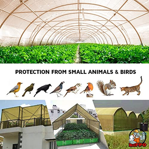 HIPPO Shade Net HDPE Fabric - Provides 85% Sun Blockage & UV Protection - Ideal for Garden, Farming, Agricultural Lands