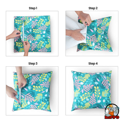 HIPPO Premium Printed Cushion Cover 100% Solution Dyed Polyester 12X20IN Waterproof & Anti Stain with UV Protected Prints