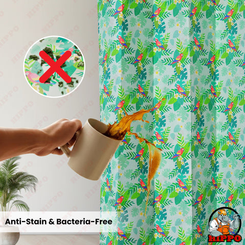 HIPPO Premium Printed Outdoor Curtain 100% Solution Dyed Polyester Luxury 350 GSM, UV Block, Anti Fade & Waterproof (1PC)
