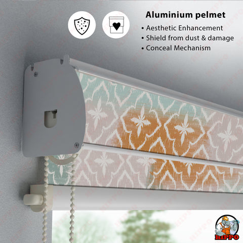 HIPPO Premium Indoor Printed Blackout Blinds (IkatPastel Mustard)