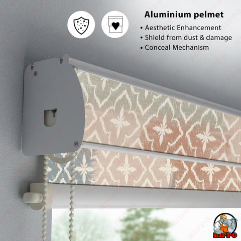 HIPPO Premium Indoor Printed Blackout Blinds (Ikat - Browns)