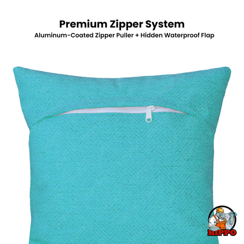 HIPPO Premium Outdoor Cushion 100% Solution Dyed Polyester 12X20IN Herringbone Weave Waterproof & Antifungal with Polyfillers