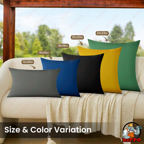 HIPPO Polyester Outdoor Balcony Garden Cushion Cover 100% Waterproof for Lawn Farmhouse Chair Swing Bench UV Resistance