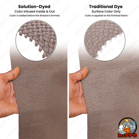 HIPPO Outdoor Premium Curtain Solution Dyed Polyester Waterproof, UV Block, 320GSM Herringbone Weave for Garden Patio (1PC)