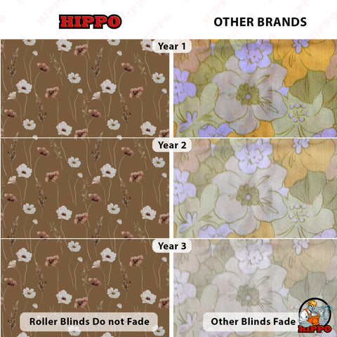 HIPPO Premium Indoor Printed Blackout Blinds (Hey SpringTerracotta )