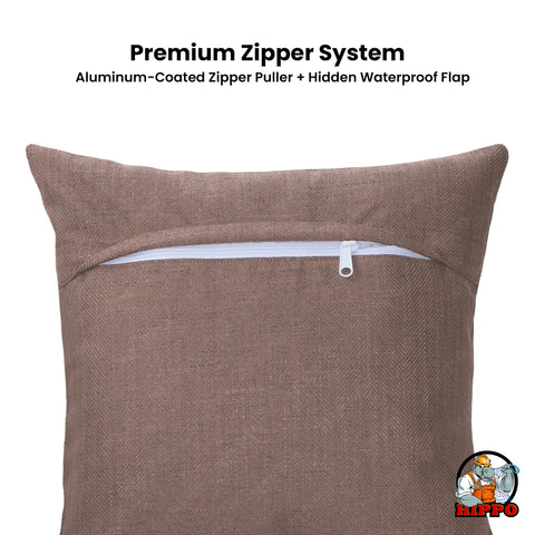 HIPPO Outdoor Premium Waterproof Cushion Cover 100% Solution Dyed Polyester 12X20IN Herringbone Weave Anti-Stain & Antifungal