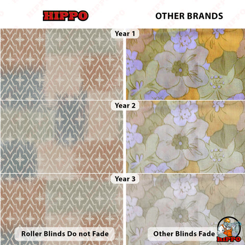 HIPPO Premium Indoor Printed Blackout Blinds (Ikat - Browns)