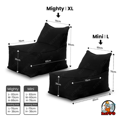 HIPPO Outdoor Bean Bag Waterproof, UV & Fade Resistant