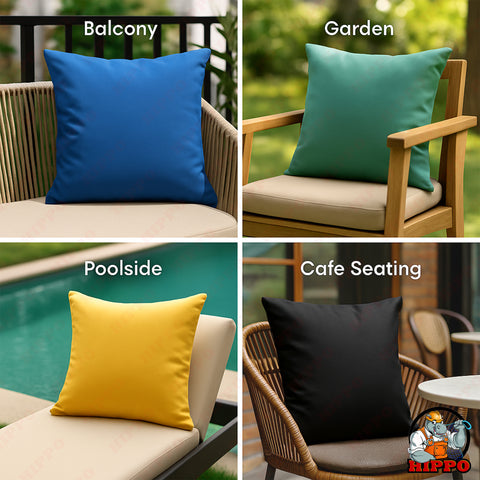 HIPPO 100% Waterproof Polyester Outdoor Balcony Garden Cushion Lawn Chair Cushions with Premium Poly Fillers
