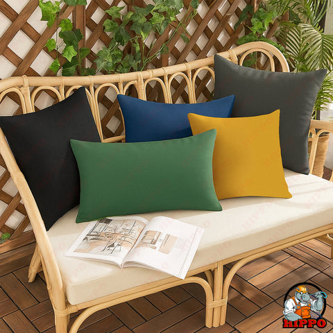 HIPPO Polyester Outdoor Balcony Garden Cushion Cover 100% Waterproof for Lawn Farmhouse Chair Swing Bench UV Resistance