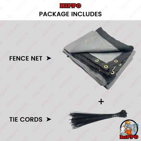 HIPPO Pickle Ball Court Perimeter Fence Net in Premium & Durable HDPE, Privacy & Wind Control Dust Proof