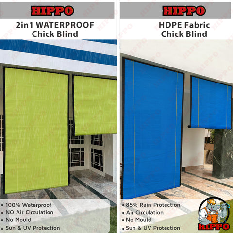 HIPPO Premium HDPE Outdoor Chick Blind for Sun & Dust Protection for Balcony