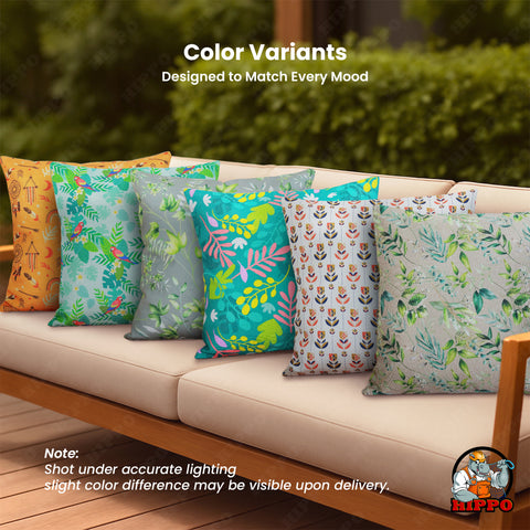 HIPPO Premium Printed Cushion Cover 100% Solution Dyed Polyester 12X20IN Waterproof & Anti Stain with UV Protected Prints