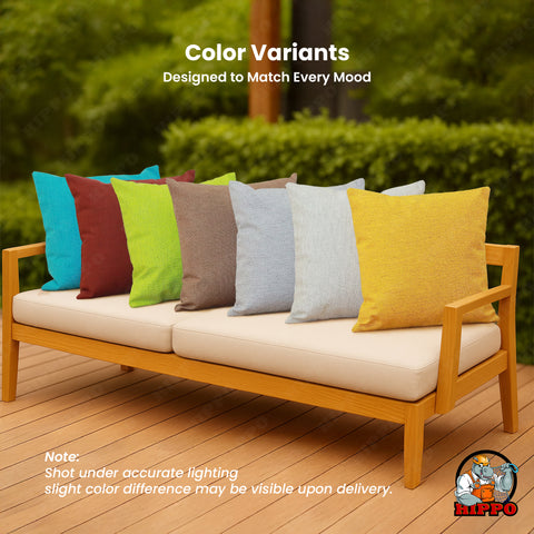 HIPPO Outdoor Premium Waterproof Cushion Cover 100% Solution Dyed Polyester 12X20IN Herringbone Weave Anti-Stain & Antifungal