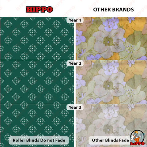 HIPPO Premium Indoor Printed Blackout Blinds (Egyptian-Green)