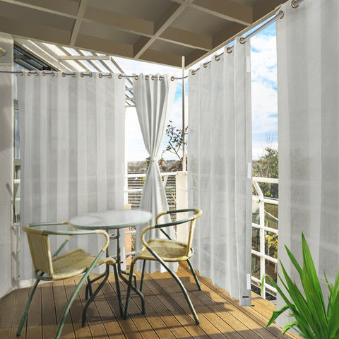 HIPPO 95% Sun Blocking Outdoor Balcony Eyelet Curtains (Pack of 2)