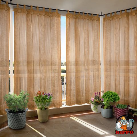 HIPPO 85% Sun Blocking Outdoor Balcony Loop Curtain (Pack of 2)