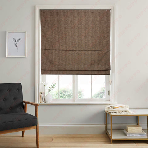 HIPPO Indoor Roman Blinds for Windows Sun Protection Light Control Corded Foldup & Down Blind for Living Room & Bedroom (Copper)