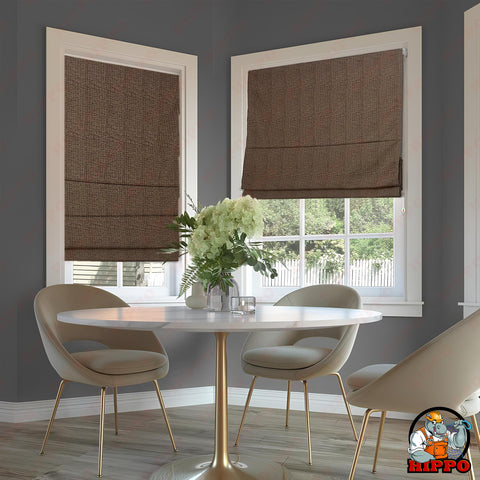 HIPPO Indoor Roman Blinds for Windows Sun Protection Light Control Corded Foldup & Down Blind for Living Room & Bedroom (Copper)