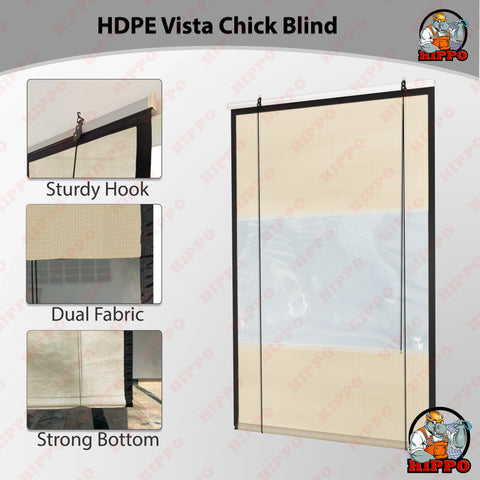 HIPPO Premium Vista Outdoor Chick Blind for Sun & Dust Protection