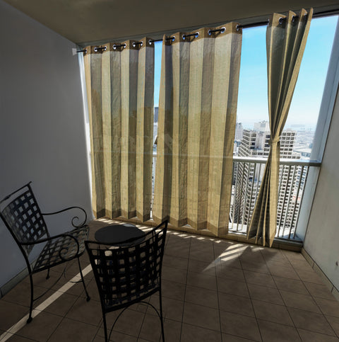HIPPO 85% Sun Blocking Outdoor Balcony Eyelet Curtain (Pack of 2)