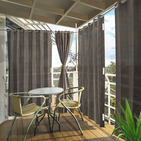 HIPPO 95% Sun Blocking Outdoor Balcony Eyelet Curtains (Pack of 2)