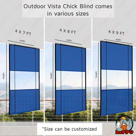 HIPPO Premium Vista Outdoor Chick Blind for Sun & Dust Protection