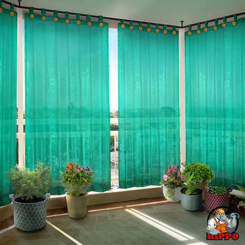 HIPPO 85% Sun Blocking Outdoor Balcony Loop Curtain (Pack of 2)
