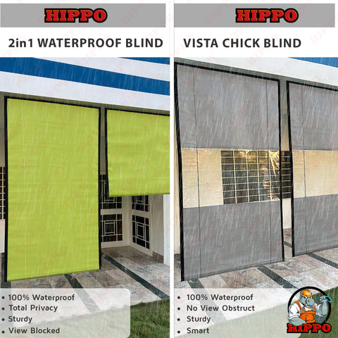 HIPPO Waterproof Vista Chick Blind for Outdoors,Sun & Dust Protection