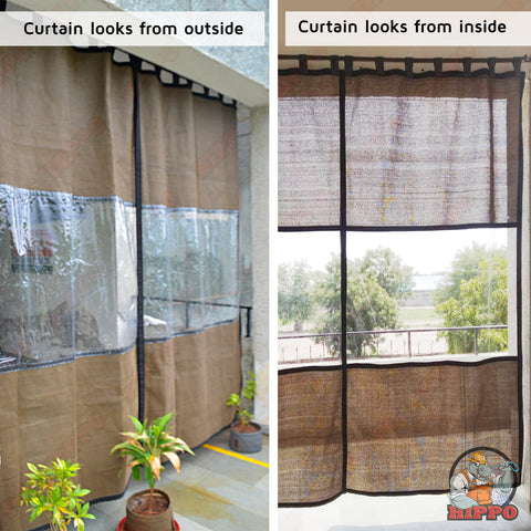 HIPPO HDPE & PVC See Through Outdoor Curtain