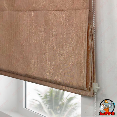 HIPPO Indoor Roman Blinds for Windows Sun Protection Light Control Corded Foldup & Down Blind for Living Room & Bedroom (Millennial Pink)