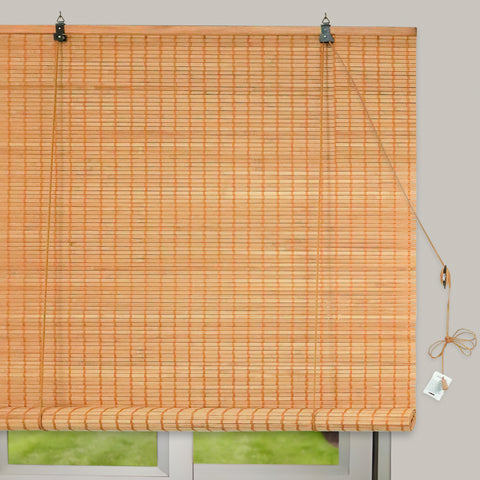 HIPPO Indoor Bamboo Chick Blind for Window Door Sun Protection Rope Mechanism Roll Up Down Bamboo Shade Window for Home & Resturants
